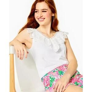 NWOT Lilly‎ Pulitzer Plaza Eyelet Top - MSRP $78 - Size XXS